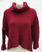 Rachel Zoe Merino Wool Blend Cowl Neck Sweater Dark Red Oversized Womens... - £18.93 GBP