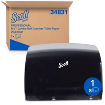 Scott 34831 Pro Coreless Jumbo Roll Toilet Paper Dispenser, Black - £18.76 GBP