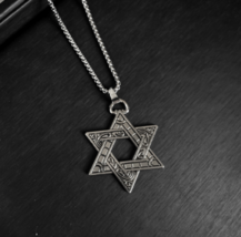 Six star necklace male fashion Europe and the United States sterling silver - £15.77 GBP
