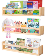AZSKY 24 Inch Rustic Natural Wood Floating Nursery Book Shelves,Wall Boo... - £58.43 GBP