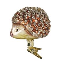 Inge Glas Hedgehog German Mouth Blown Glass Clip On Christmas Ornament - $37.98