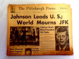 ORIGINAL November 23 1963 Pittsburgh Press JFK Assassination / LBJ Newsp... - $59.39