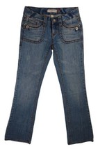 Aero Jeans 1/2 Women&#39;s Chelsea Bootcut Low Rise Flap Pockets Blue Denim ... - $18.49