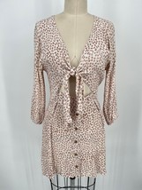 Faithfull the Brand Trinidad Tie Front Mini Dress Sz 2 Floral Print Pink... - £39.07 GBP