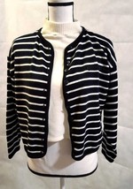 Ladies Womens Nicole Curie Black &amp; White Stripe Acrylic Sweater Top ~ Size 8 - £8.65 GBP