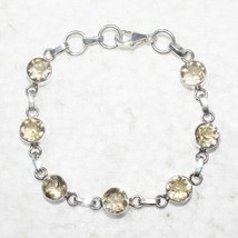 925 Sterling Silver Citrine Bracelet Handmade Jewelry Birthstone Bracelet - £41.09 GBP