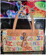 DOONEY &amp; BOURKE Handbag cream brown multicolor leather &amp; nylon - €46,93 EUR