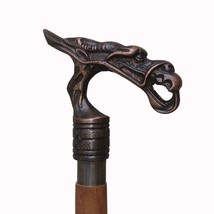 Antique Handle Vintage Style Brown Wooden Walking Stick Cane Handmade Gift - £33.32 GBP