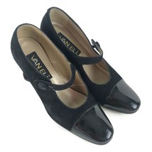 Van Eli Women&#39;s Black Leather Mary Jane Mid Heel Pumps Shoes Patent Toe ... - £22.05 GBP