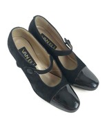 Van Eli Women&#39;s Black Leather Mary Jane Mid Heel Pumps Shoes Patent Toe ... - £21.85 GBP