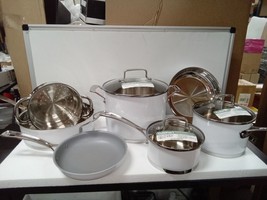 Cuisinart Matte White Stainless Collection 11-Piece Set, (Missing 1 Lid)... - $106.00