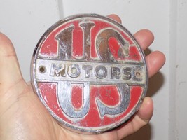 Vintage US Motors Metal Embossed Plate Sign - $74.25