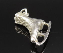 925 Sterling Silver - Vintage Sculpted Single Ice Skate Charm Pendant - PT20923 - £32.02 GBP