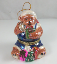 Mr. Christmas Santa Teddy Bear Music Box Ornament Plays Tidings Of Comfo... - $14.84