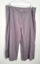 Lauren Vidal Pants Cropped Capris Lavande Pants Sz 3X Gray Grey 100% Lin... - £18.64 GBP