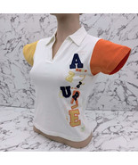 Women's Azzure White | Yellow | Orange V-Neck Polo Shirt NWT - €45,00 EUR Women's Azzure White | Yellow | Orange V-Neck Polo Shirt NWT - €45,00 EUR