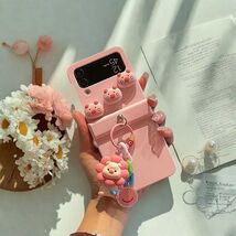 Cute Pig Chain Case for Samsung Z Flip 3 4 5 6 Flip6 - Cartoon Bracelet ... - $58.58