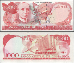 Costa Rica 1000 Colones. 27.09.2004 UNC. Banknote Cat# P.264e - £4.72 GBP