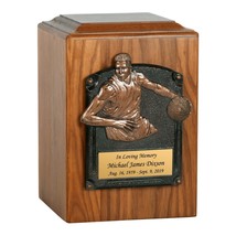 Basketball Fan Wood Cremation Urn - £196.10 GBP