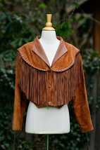 Western Wear Hippie Boho Leather Coat Handmade Fringed Cowgirl Jacket  - £70.60 GBP+