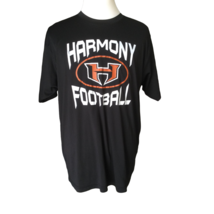 Ultra Club Mens Active T Shirt Size XL Cool &amp; Dry Harmony Football Graphic Black - $20.12