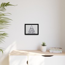 Happy Camper Canvas Print Framed Art Black Pinewood Triangle RV Forest M... - £37.27 GBP+