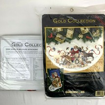 Dimensions Gold Collection Santa&#39;s Wildlife Tree Skirt &amp; Stocking Kit 8565 8566 - £173.51 GBP