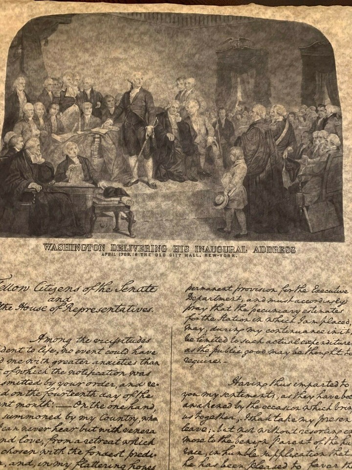 George Washington Inaugural Address Parchment replica in tube Item image 2