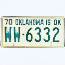 1970 United States Oklahoma Woodward County Passenger License Plate WW-3332 - $17.55 CAD