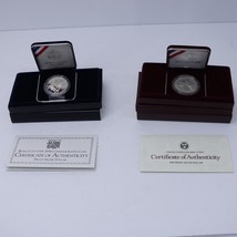 US Mint 1988-S Olympic Rings &amp; 1994-S World Cup Silver Proof Coins w Box... - $75.19