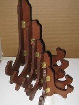 WALNUT Wooden Easel Stand Holder Plate Display Platter Bowl Picture Pain... - £2.99 GBP+