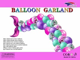 43 Pcs Balloons Garland Mermaid Pink Tail Decoration Adult Happy Birthda... - £20.20 GBP