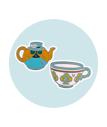 Alice in Wonderland Disney Pin: Mad Hatter Teapot and Teal Teacup - $467.06 MXN