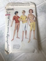 Vintage Simplicity #4946 Pattern For Misses Size 10 Overblouse &amp; Cabin B... - $13.97