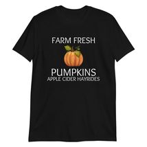 Farm Fresh Pumpkin Apples Hayrides Cider T-Shirt | Women Cute Pumpkins Fall Shir - £15.44 GBP+