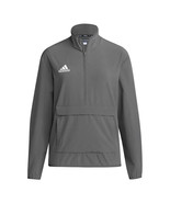adidas Men&#39;s Coach Long Sleeve 1/4 Zip Jacket wi Pocket Gray Medium HE7270 - $38.00
