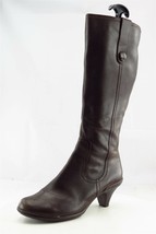 GNW Boot Sz 8.5 M Long Almond Toe Brown Leather Women - £20.16 GBP