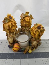 Country Corn Decoration Figure Votive Holder Fall 6 Inch - $22.45