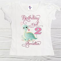 Cute Dinosaurs birthday shirt Personalized Dinosaurs birthday shirt  Gir... - $19.95