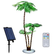 Solar Lighted Palm Tree 6Ft Outdoor Christamas Tree Decoration, 8 Modes Tropical - £121.00 GBP