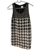 CAbi #3090 Broken Check Sleeveless Blouse Black White Houndstooth -XS - $346.45 MXN