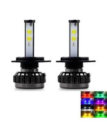 2x RGB H4 9003 LED Car Fog Light Driving Lamp Hi/Lo Bulb APP Remote Control - $58.35