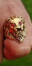 Punjabi Sikh Lion Brass Ring Golden Movie Jawan Sharukh Khan Evil Eye Protection - £10.82 GBP