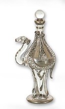 Clear and Gold Small Camel Egyptian Blown Glass Perfume Bottle Made in Egypt New - £30.66 GBP