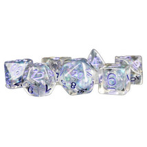 Resin Pearl Polyhedral Dice Set 16mm - Clear &amp; Purple - £27.45 GBP