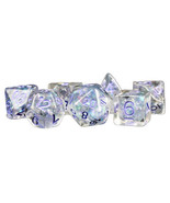 Resin Pearl Polyhedral Dice Set 16mm - Clear &amp; Purple - £27.34 GBP