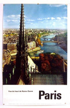 Paris – View of The Top Notre-Dame - Original Poster – Very Rare - Poster - 1964 - £224.70 GBP