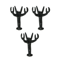 Set of 3 Black Enamel Cast Iron Lobster Shaped Decorative Wall Hooks - $23.45