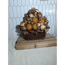 Mushroom Floral Arrangement, VTG Centerpiece, Walnuts &amp; Oranges, Botanic... - €44,22 EUR
