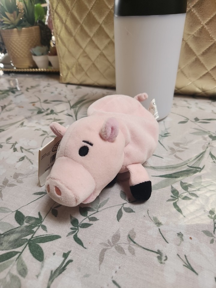 NWT Hamm Pig Toy Story 7” Mini Bean Bag Plush Disney Store Exclusive Wit... - $9.70